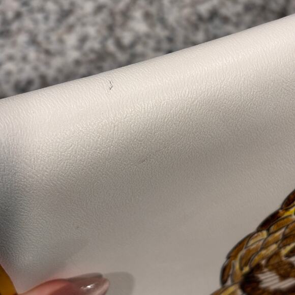 Vtg Vinyl Owl Shoulder Bag Pegie by the Sea Purse Handbag White Yellow Retro 70s - Picture 10 of 12